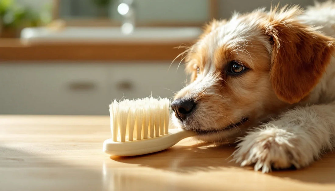 Yıpranmış köpek diş fırçası ile yeni bir diş fırçasının karşılaştırılması